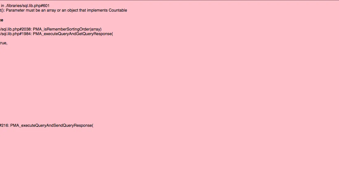 SQL Fehler - in ./libraries/sql.lib.php#601