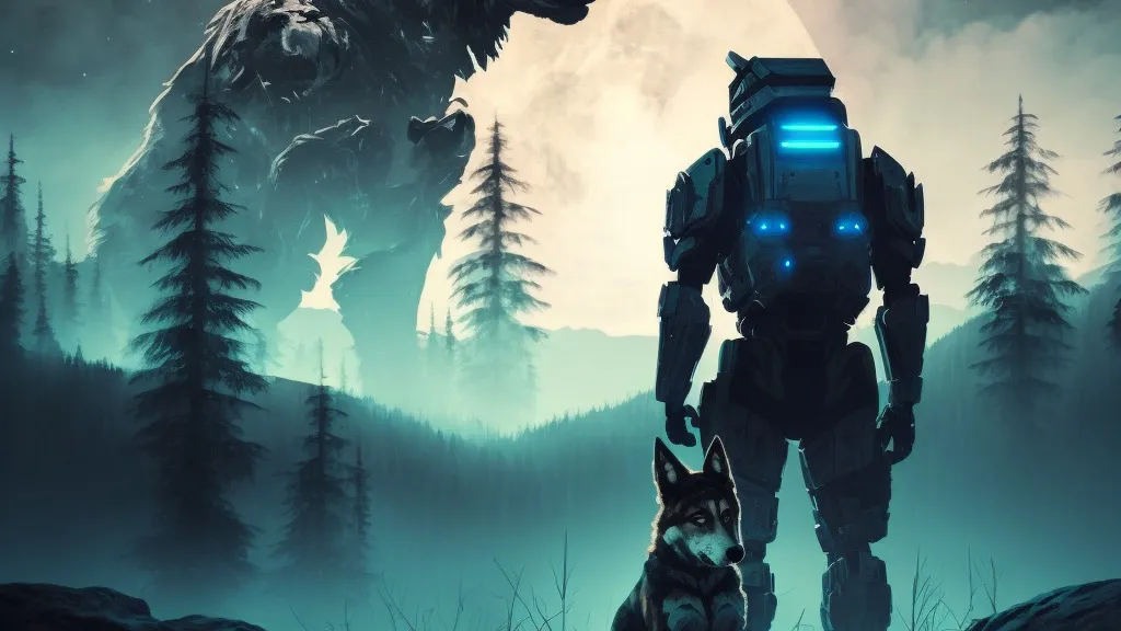 Midjourney Bild - Husky - Master Chief - Black Forest