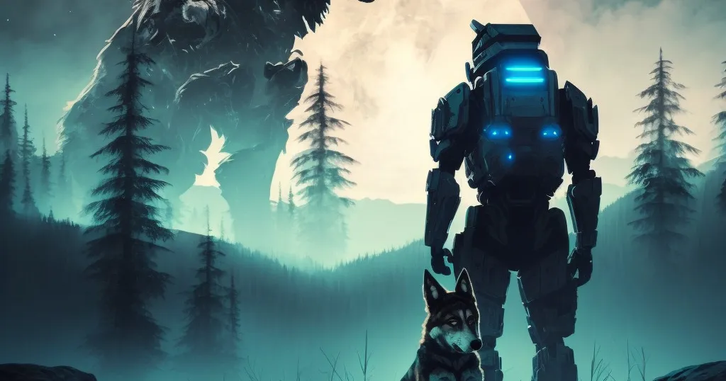 Midjourney Bild - Husky - Master Chief - Black Forest