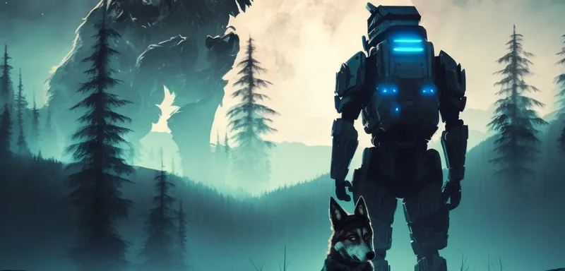 Midjourney Bild - Husky - Master Chief - Black Forest