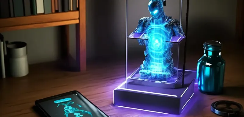 Nokia Lumia with Cortana Hologram - Made by MidJourney