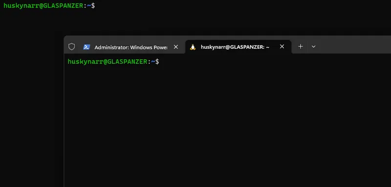 Terminal mit Windows Powershell im Admin Modus